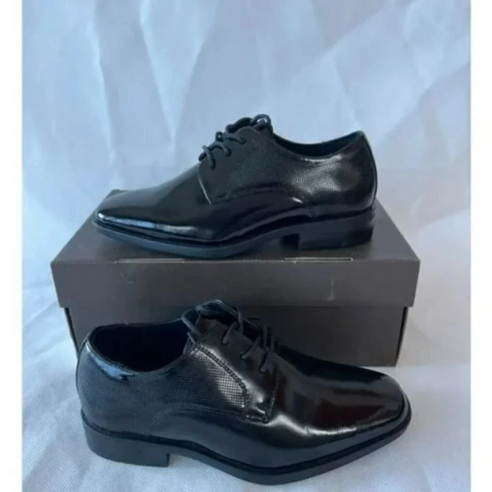 Florsheim Perito Plain Toe Derby Dress Shoes Big Kids 7 M Black Patent Leather